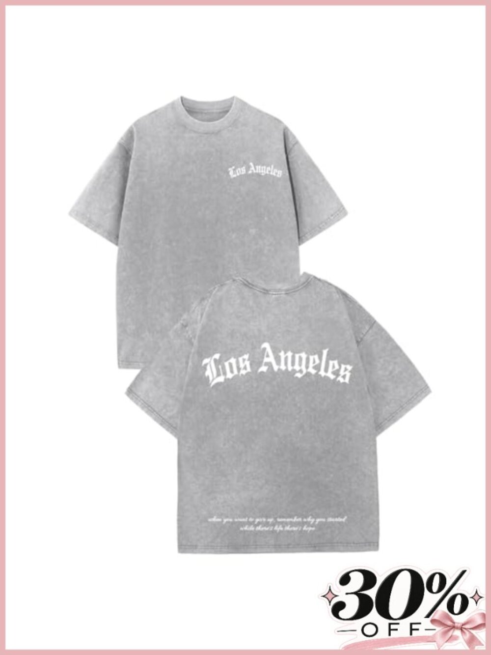 Oversized Graphic Tee Los Angeles Vintage Acid Wash Baggy Cotton Men's T-Shirt